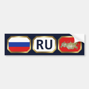 Code de la carte du drapeau de la Russie Sticker