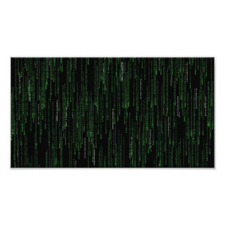 Code de l'ordinateur tombant jeu geek poster illus