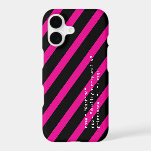 Code de message d'ordinateur rose vif noir et blan