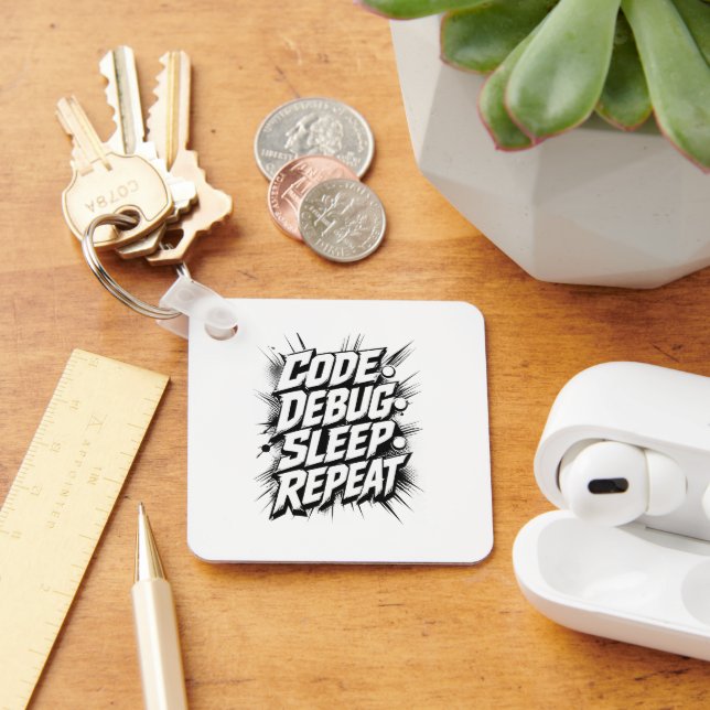 Code Debug Sleep Repeat Keychain (Desk)