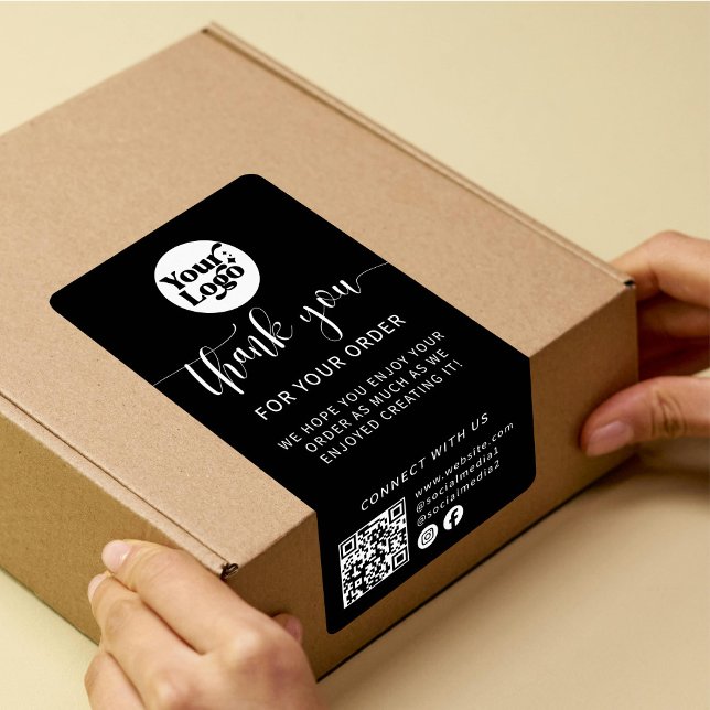 Code d'expédition Logo QR Package Black Box Seal É (Créateur téléchargé)