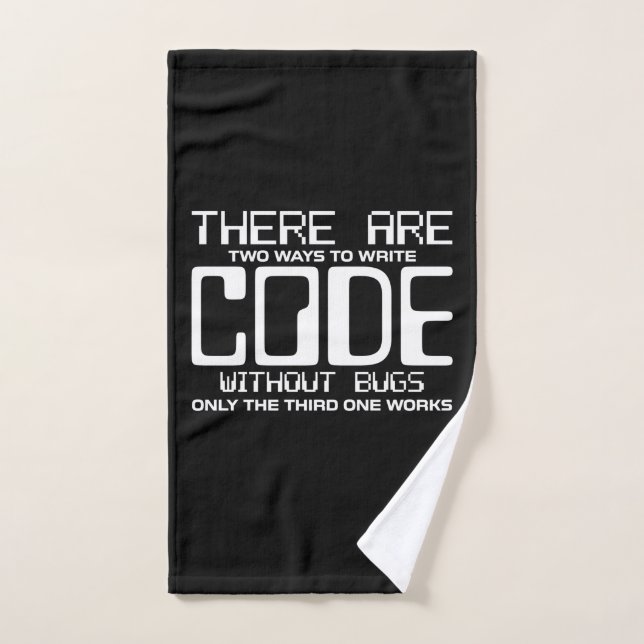 Code Écriture Programmer sans bogues (Serviette à main)