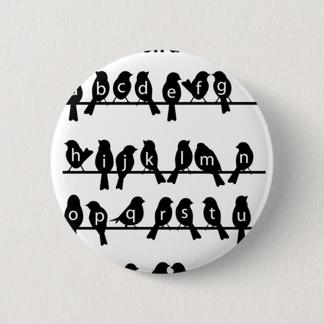 Code Key - Birds on a wire 2 Inch Round Button (Front)