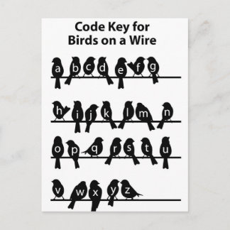 Code Key - Birds on a wire Postcard