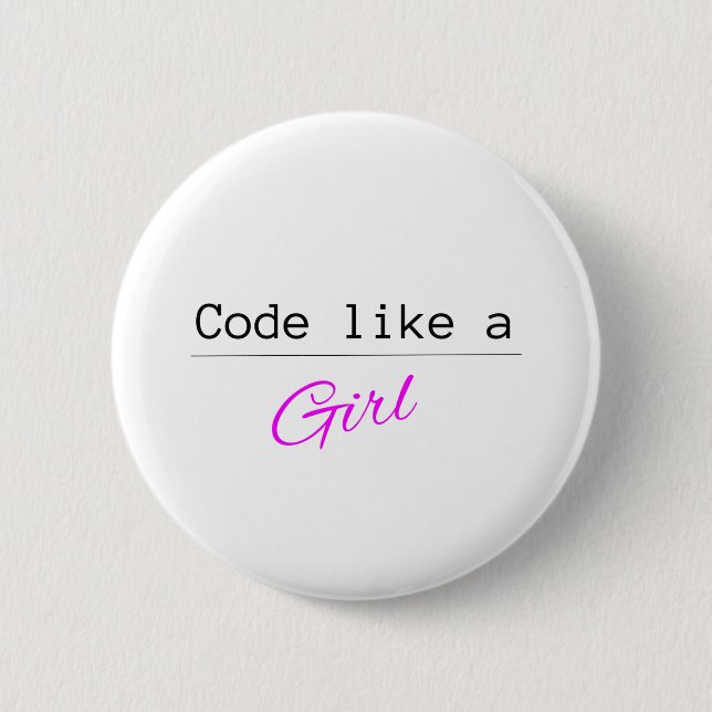 Code like a GIRL 2 Inch Round Button (Front)