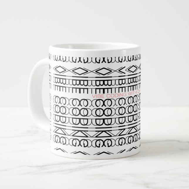 Code Loops & Caffeine Vibes Large Coffee Mug (Front Left)