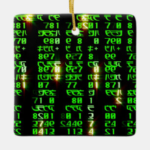 Code matrix ceramic ornament