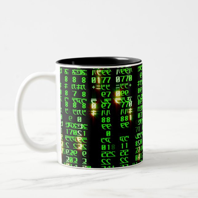 Code matrix Two-Tone coffee mug (Left)