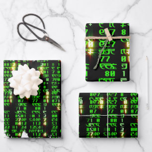 Code matrix wrapping paper sheet