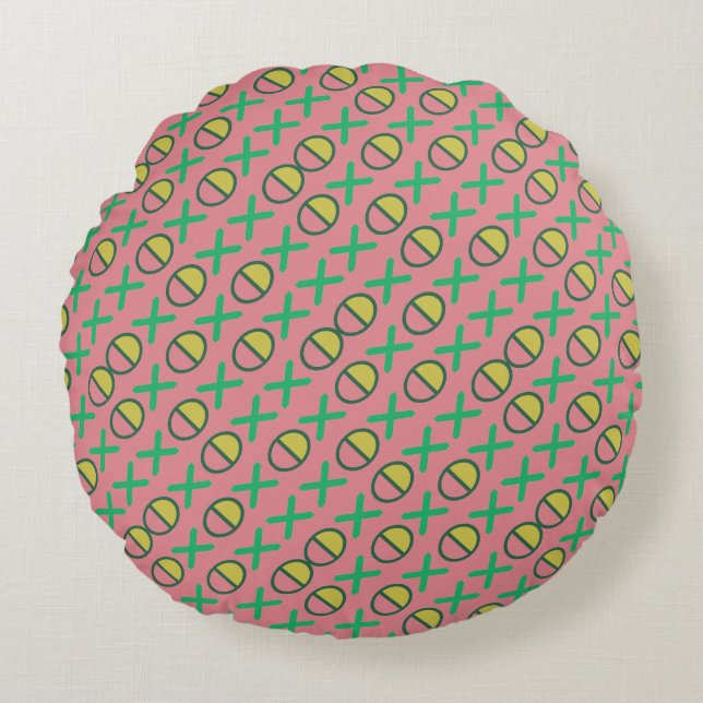 CODE mixed girly Round Pillow (Front)