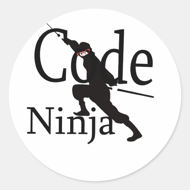 Code Ninja Classic Round Sticker (Front)