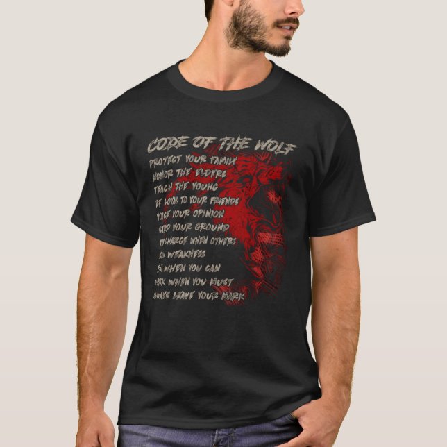 Code Of The Wolf Protect You Family Viking Wolf Co T-Shirt (Front)