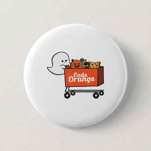 Code Orange Cute Ghost Shopping Halloween Ghost Mo 2 Inch Round Button