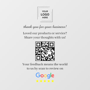 Code QR Autocollant de fenêtre en vinyle pour Goog