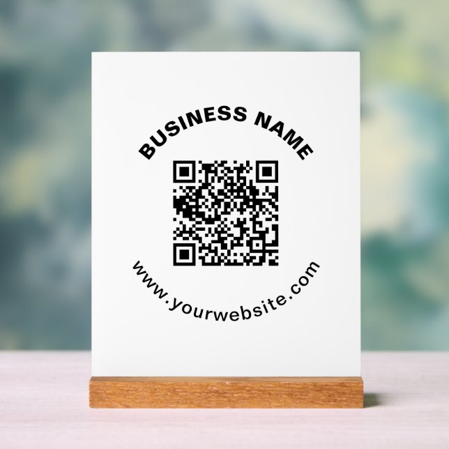 Code QR avec nom d'entreprise Texte circulaire gra (Neutre)
