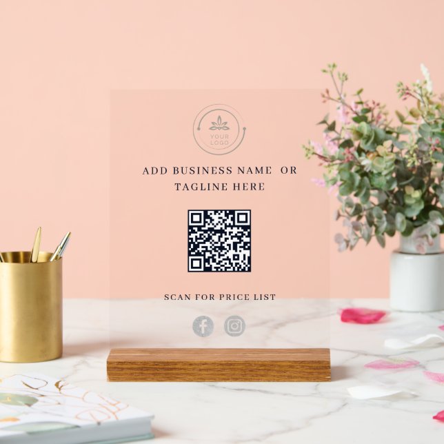 Code QR bleu professionnel avec logo professionnel (Mariage)