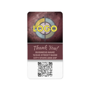 Code QR Brown en marbre de Bourgogne Étiquette en