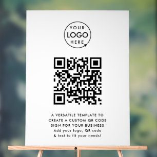 Code QR   Business Logo Professionnel Simple Blanc