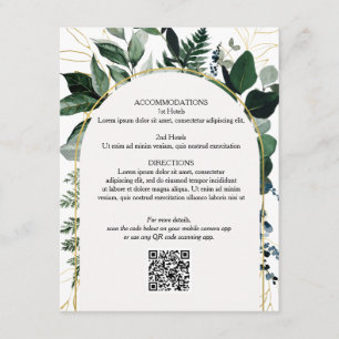 Code QR carte de détails mariage, Moderne Botaniqu