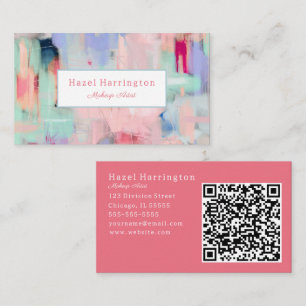 Code QR Carte de visite Abstrait rose pâle
