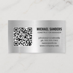 Code QR   Carte de visite Arrière - plan métalliqu
