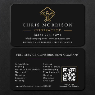 Code QR Carte de Visite Entrepreneur Or Noir