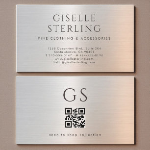 Code QR Carte de visite Luxe Métallisé pour Boutiq