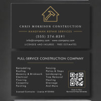 Code QR Carte de Visite Maçonnerie Bricolage Black