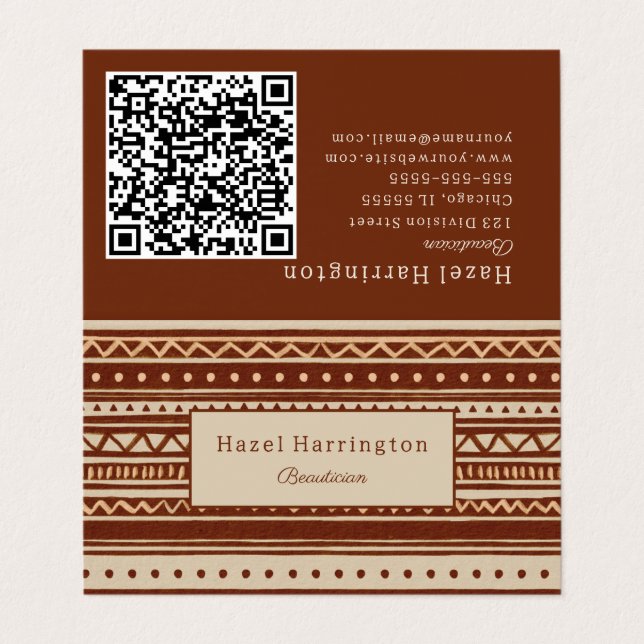 Code QR Carte de visite plié Boho Ultimate (Extérieur déplié)