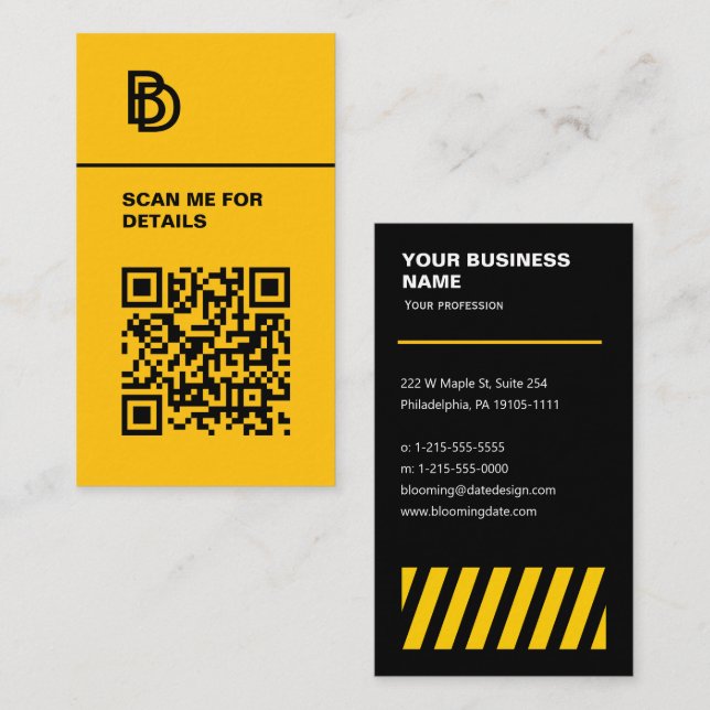 Code QR - Carte de visite professionnel (Devant / Derrière)