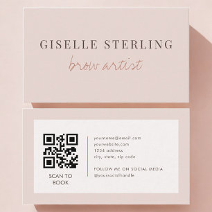 Code QR Carte de visite Rose Pâle pour Spécialiste