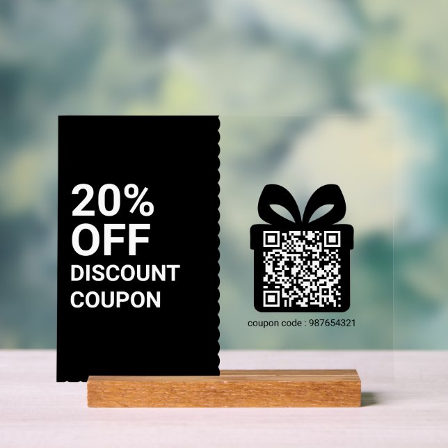 Code QR de coupon de réduction de magasin noir Mar (Neutre)