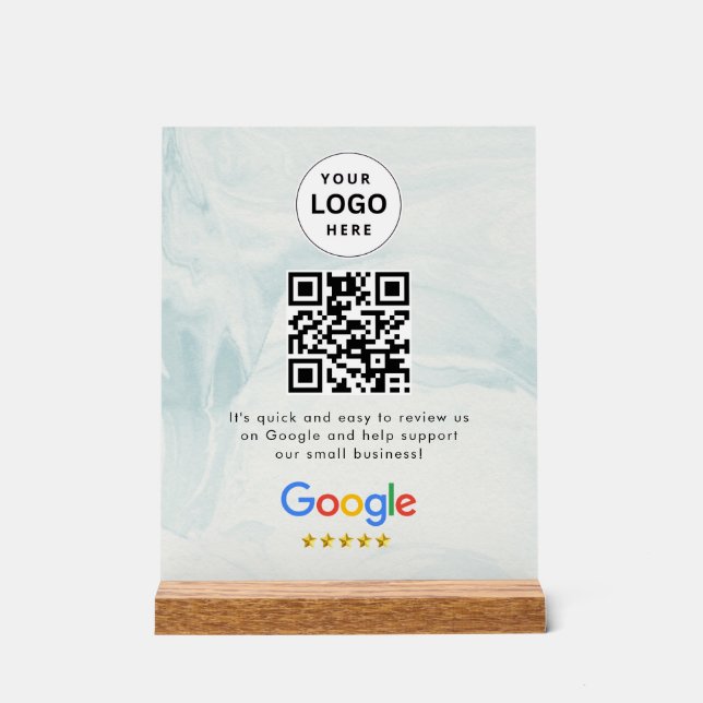 Code QR de critiques Google sur un panneau de tabl (Recto)
