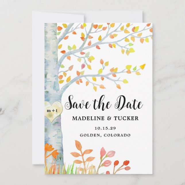 Code QR de Faire-Part de Mariage Feuilles d'Automn (Devant)