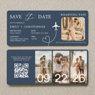 Code QR de la carte d'embarquement pour mariage de