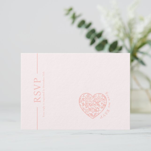 Code QR de la carte RSVP de mariage (Debout devant)