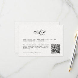 Code QR de la carte RSVP de mariage formel classiq