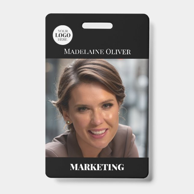 Code QR de l'employé - Logo noir Badge (Front)