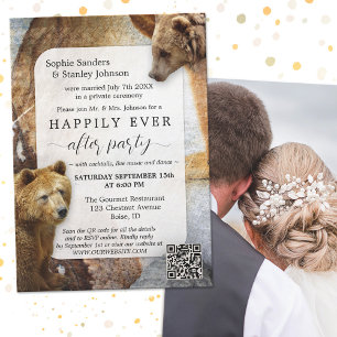 Code QR de l'ours Boho Photo Après Invitation de M