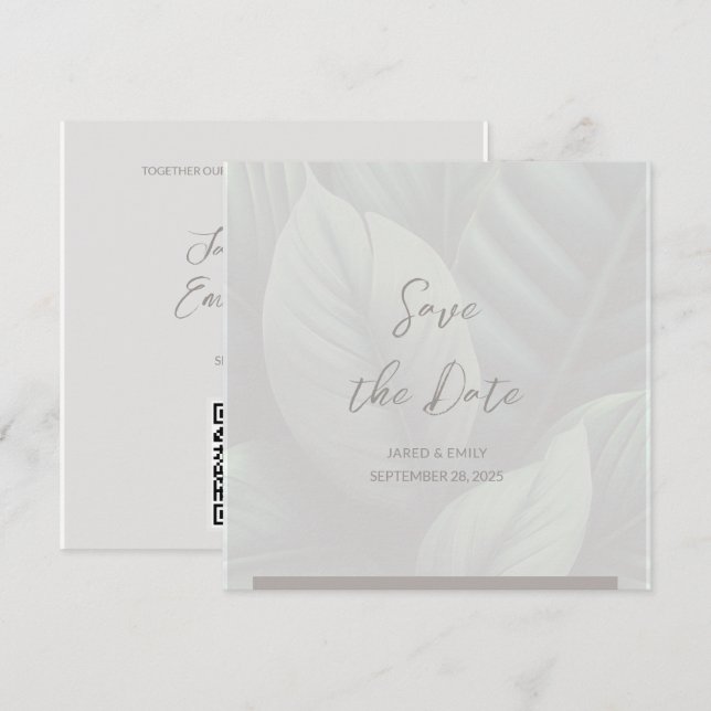 Code QR de mariage Invitation à sauver la date (Devant / Derrière)