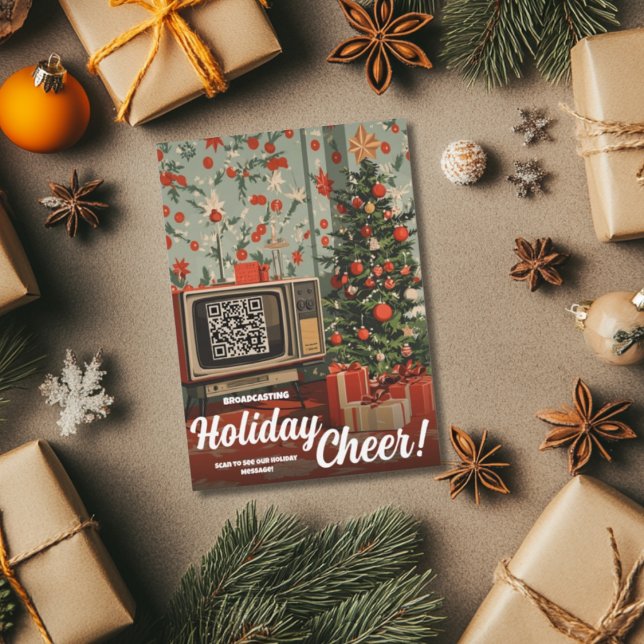Code QR de message vidéo de carte de cheer rétro p (Créateur téléchargé)