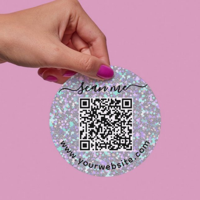 Code QR de parties scintillant et Sticker circulai (Créateur téléchargé)