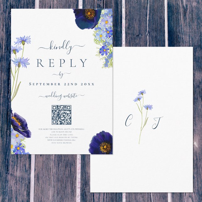 Code QR de réponse au site web de mariage floral b (Créateur téléchargé)