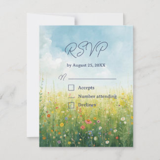 Code QR de réponse de mariage floral de prairie Co