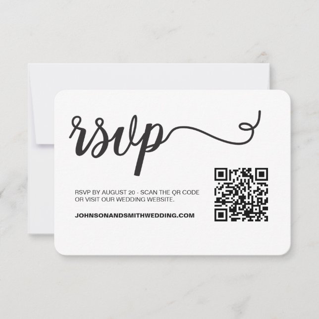 Code QR de réponse pour le site web de mariage Sim (Devant)