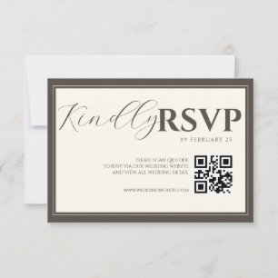 Code QR de réponse pour un mariage minimaliste cla