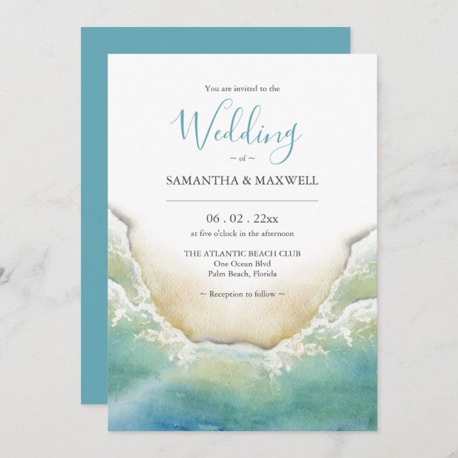 Code QR des invitations de mariage de destination (Devant / Derrière)