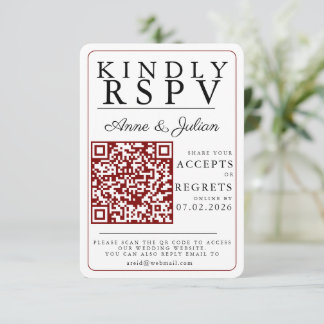 Code QR d'insertion RSVP de photo moderne rouge