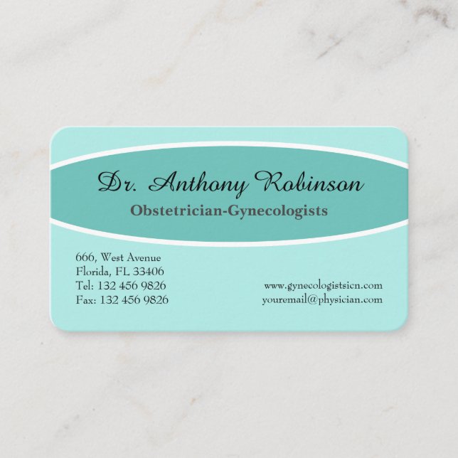 Code QR Docteur Carte de visite Turquoise (Devant)