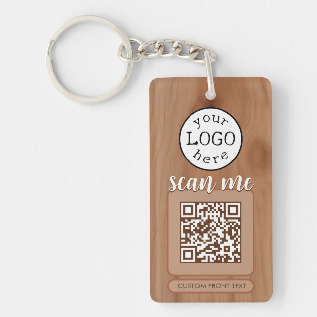 Code QR double pour le bois de cerisier d'affaires (Devant)